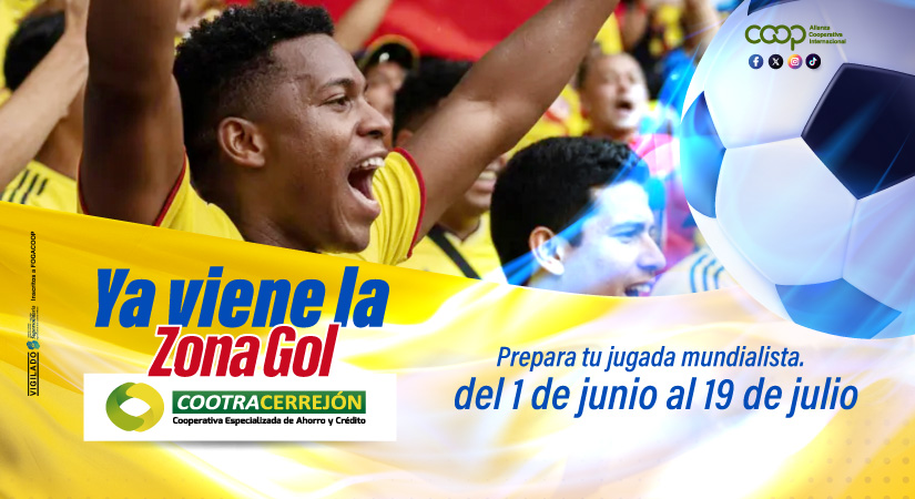 ¿listo para el mundial? En la zona gol Cootracerrejón tú también juegas