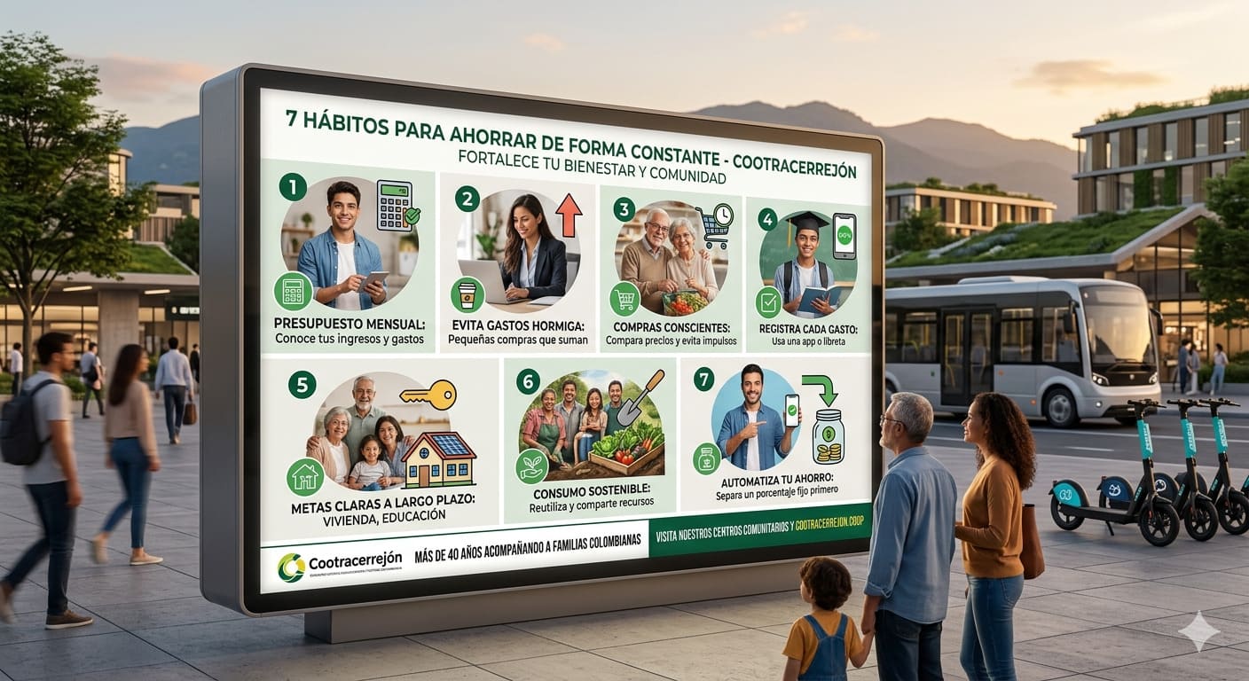 Cootracerrejón te comparte 7 hábitos para ahorrar dinero de forma constante